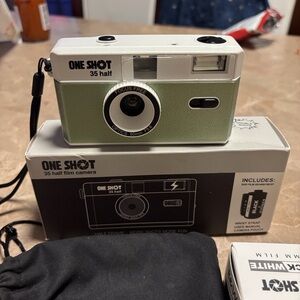35mm Half Frame Camera - Olive Green and White